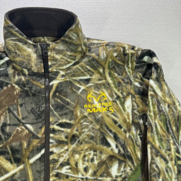 Realtree Max-5 Camouflage Jacket Men's Medium Long Sleeve Fleece Full Zip - Picture 2 of 8